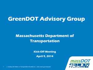 GreenDOT Advisory Group Massachusetts Department of Transportation