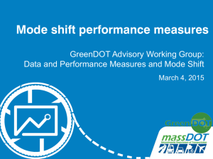 Mode shift performance measures  GreenDOT Advisory Working Group: