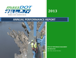 2013 ANNUAL PERFORMANCE REPORT OFFICE OF PERFORMANCE MANAGEMENT