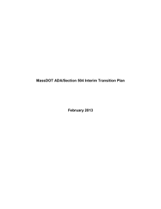 MassDOT ADA/Section 504 Interim Transition Plan February 2013