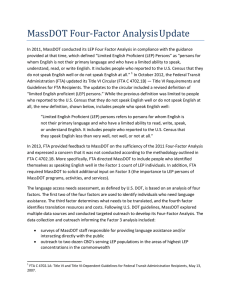 MassDOT Four-Factor Analysis Update