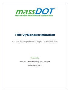 Title VI/Nondiscrimination Annual Accomplishments Report and Work Plan  Prepared By: