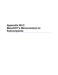 Appendix 00-C: MassDOT’s Memorandum to Subrecipients