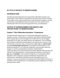 02 TITLE VI NOTICE TO BENEFICIARIES INTRODUCTION