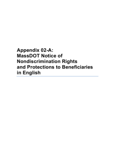 Appendix 02-A: MassDOT Notice of Nondiscrimination Rights