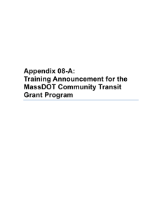 Appendix 08-A: Training Announcement for the MassDOT Community Transit