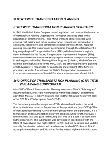 12 STATEWIDE TRANSPORTATION PLANNING STATEWIDE TRANSPORTATION PLANNING STRUCTURE