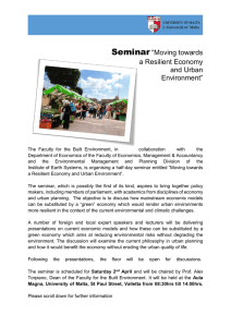 Seminar  “Moving towards a Resilient Economy