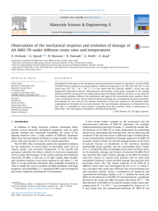 Observations of the mechanical response and evolution of damage of