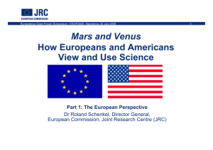 Mars and Venus How Europeans and Americans View and Use Science