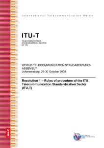 ITU-T Resolution 1 – Rules of procedure of the ITU (ITU-T)