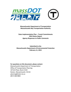 Massachusetts Department of Transportation Massachusetts Bay Transportation Authority