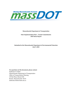   Massachusetts Department of Transportation  State Implementation Plan – Transit Commitments  2010 Status Report 