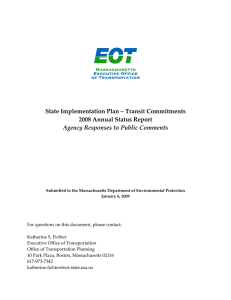 State Implementation Plan – Transit Commitments  2008 Annual Status Report  Agency Responses to Public Comments 