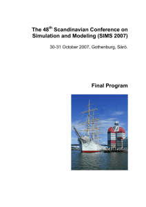 The 48 Scandinavian Conference on Simulation and Modeling (SIMS 2007)