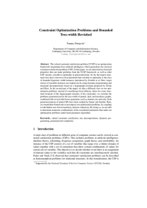 Constraint Optimization Problems and Bounded Tree-width Revisited Tommy Färnqvist
