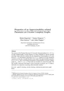 Properties of an Approximability-related Parameter on Circular Complete Graphs Robert Engstr¨om