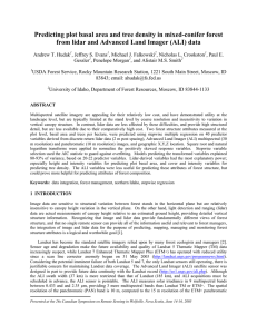 Predicting plot basal area and tree density in mixed-conifer forest