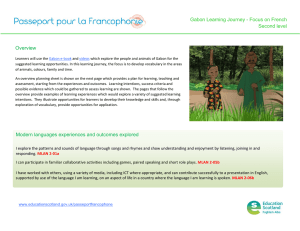 Gabon Learning Journey - Focus on French Second level Overview