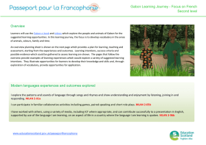 Gabon Learning Journey - Focus on French Second level Overview