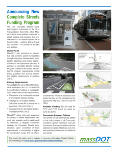 Announcing New Complete Streets Funding Program