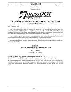 INTERIM SUPPLEMENTAL SPECIFICATIONS  (English / Metric Units)