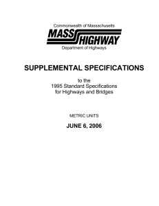 SUPPLEMENTAL SPECIFICATIONS JUNE 6, 2006  to the