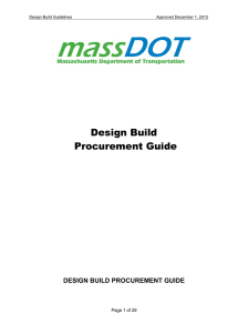Design Build Procurement Guide DESIGN BUILD PROCUREMENT GUIDE