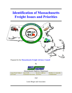 Identification of Massachusetts Freight Issues and Priorities  By