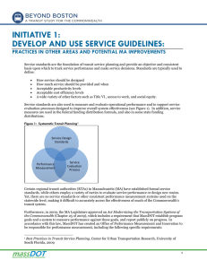 INITIATIVE 1: DEVELOP AND USE SERVICE GUIDELINES: