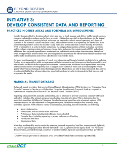 INITIATIVE 3: DEVELOP CONSISTENT DATA AND REPORTING
