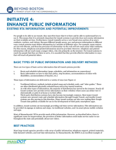INITIATIVE 4: ENHANCE PUBLIC INFORMATION EXISTING RTA INFORMATION AND POTENTIAL IMPROVEMENTS