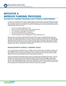 INITIATIVE 8 IMPROVE FUNDING PROCESSES EXISTING RTA FUNDING PROCESSES AND POTENTIAL IMPROVEMENTS