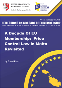 A Decade Of EU Membership:  Price Control Law in Malta Revisited