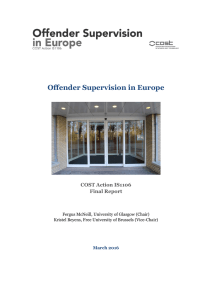 Offender Supervision in Europe  COST Action IS1106 Final Report