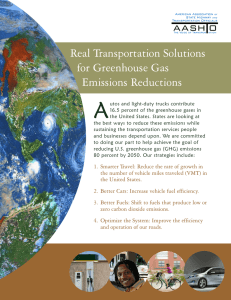 A Real Transportation Solutions for Greenhouse Gas Emissions Reductions