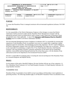 COMMONWEALTH OF MASSACHUSETTS S.O.P.NO. ENV-01-03-1-000 MASSACHUSETTS DEPARTMENT OF TRANSPORTATION Page 1 of 5