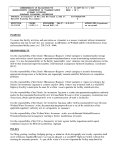 COMMONWEALTH OF MASSACHUSETTS S.O.P. NO.ENV-01-15-1-000 MASSACHUSETTS DEPARTMENT OF TRANSPORTATION PAGE 1 OF 2