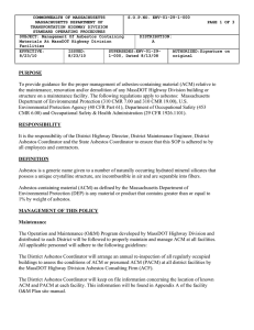 COMMONWEALTH OF MASSACHUSETTS S.O.P.NO. ENV-01-29-1-000 MASSACHUSETTS DEPARTMENT OF PAGE 1 OF 3