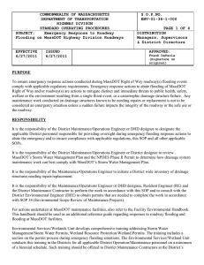 COMMONWEALTH OF MASSACHUSETTS S.O.P.NO. DEPARTMENT OF TRANSPORTATION ENV-01-36-1-000