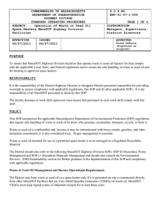 COMMONWEALTH OF MASSACHUSETTS S.O.P.NO. DEPARTMENT OF TRANSPORTATION ENV-01-37-1-000