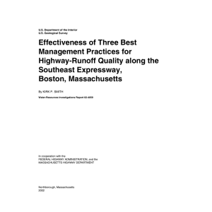 Effectiveness of Three Best Management Practices for Highway-Runoff Quality along the