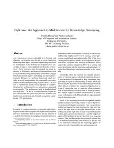 DyKnow: An Approach to Middleware for Knowledge Processing