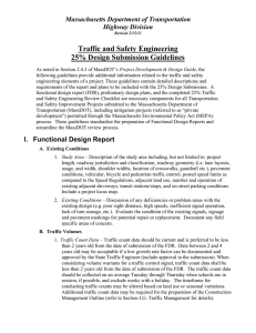 Traffic and Safety Engineering 25% Design Submission Guidelines Massachusetts Department of Transportation