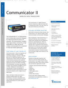 Communicator II WIRELESS DATA TRANSCEIVER