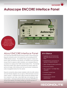 Autoscope ENCORE Interface Panel DATASHEET