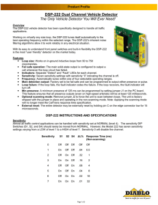 DSP-222 Dual Channel Vehicle Detector Product Profile