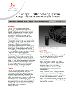 Canoga Traffic Sensing System 702 Non-invasive Microloop Sensors