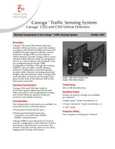 Canoga Traffic Sensing System C922 and C924 Vehicle Detectors October 2007