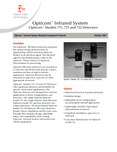 Opticom Infrared System Models 711, 721 and 722 Detectors Description